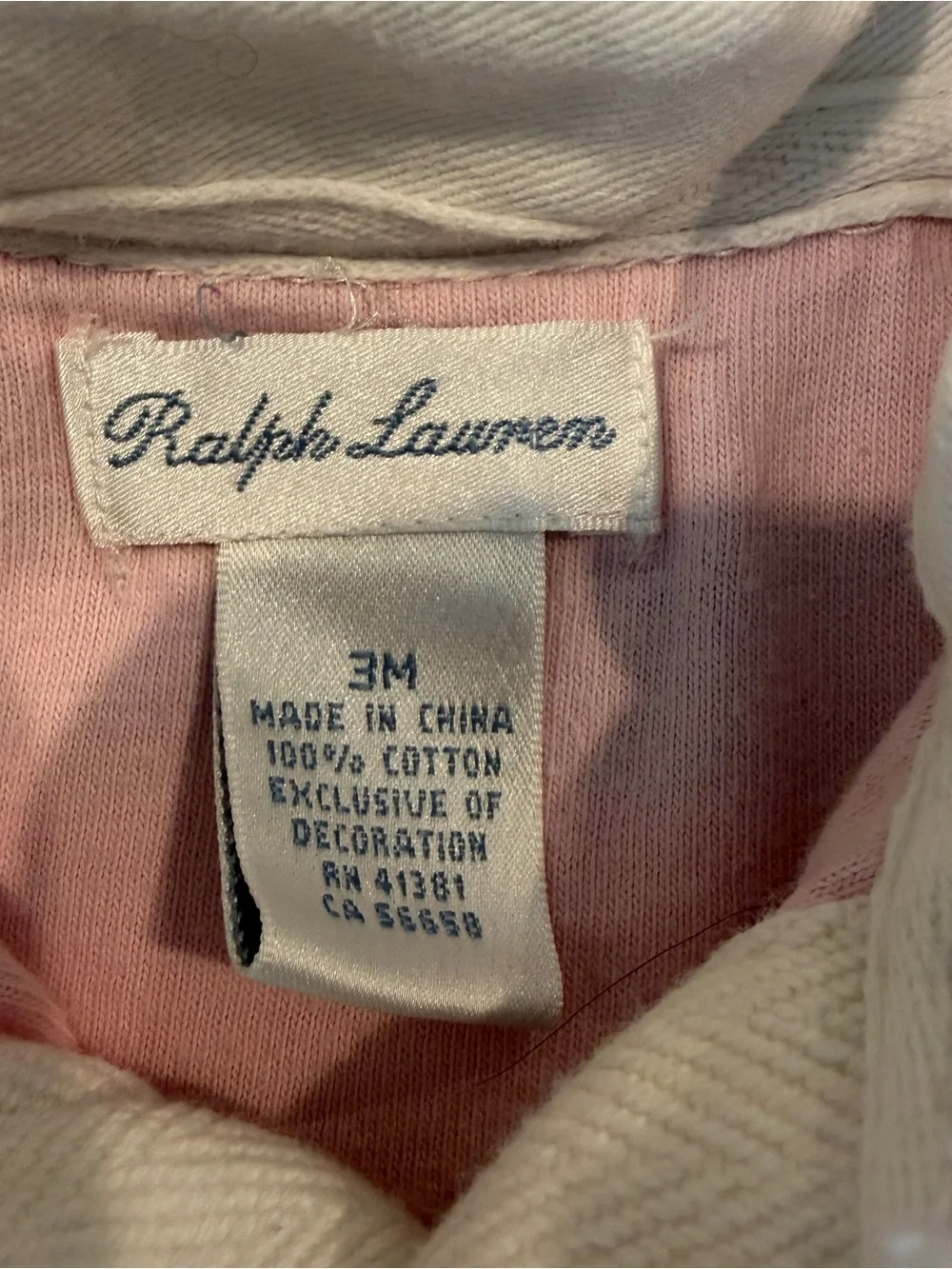 Ralph Lauren Pink & Blue Striped Baby One-Piece Baby Outfit Peter Pan Collar